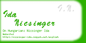 ida nicsinger business card